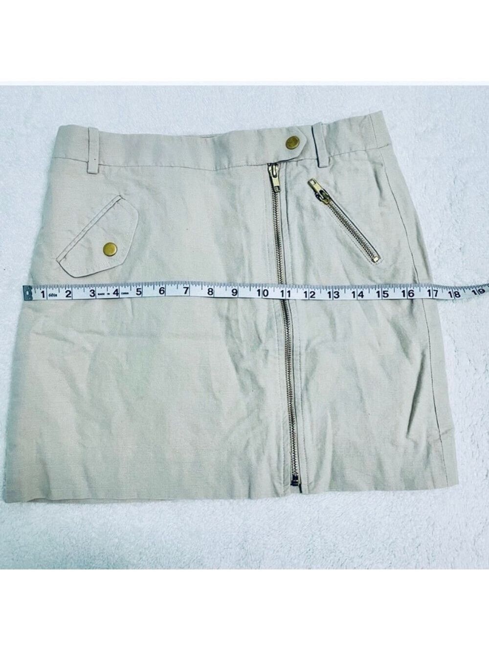 J. Crew Tan Beige Linen Utility Skirt - Picture 11 of 15